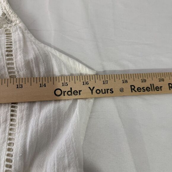 Amuse Society M White Lace Trim Maxi Dress Boho Beachy Romantic Festival - Picture 7 of 8